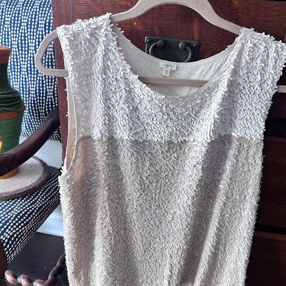 J Crew Two-Toned Sequined Top